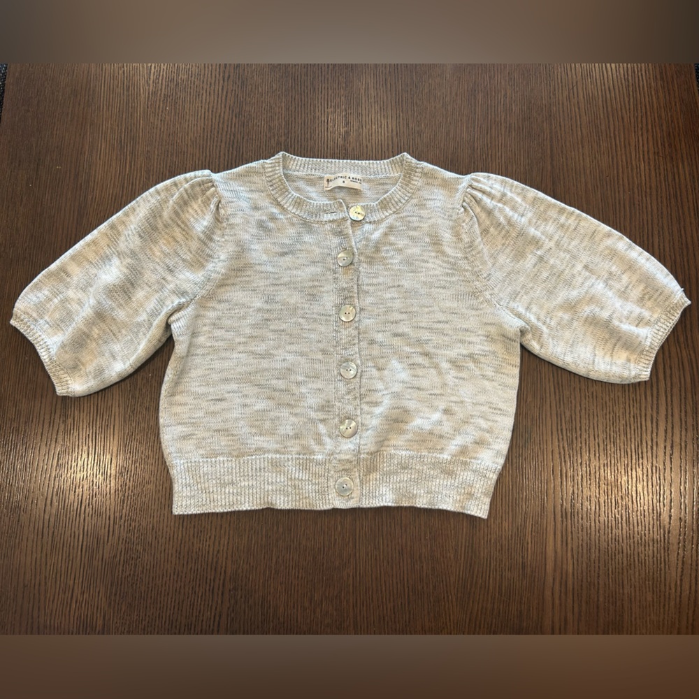 Electric & Rose Light Gray Knit Button Cardigan
